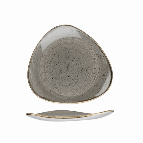 Churchill Stonecast Peppercorn Grey Triangle Plate 22.9cm from Chavda - Stylish Dinnerware