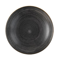 Churchill Stonecast Raw Black Coupe Plate 28.8cm - Rustic Dinnerware for Restaurants, Elegant Black Plate