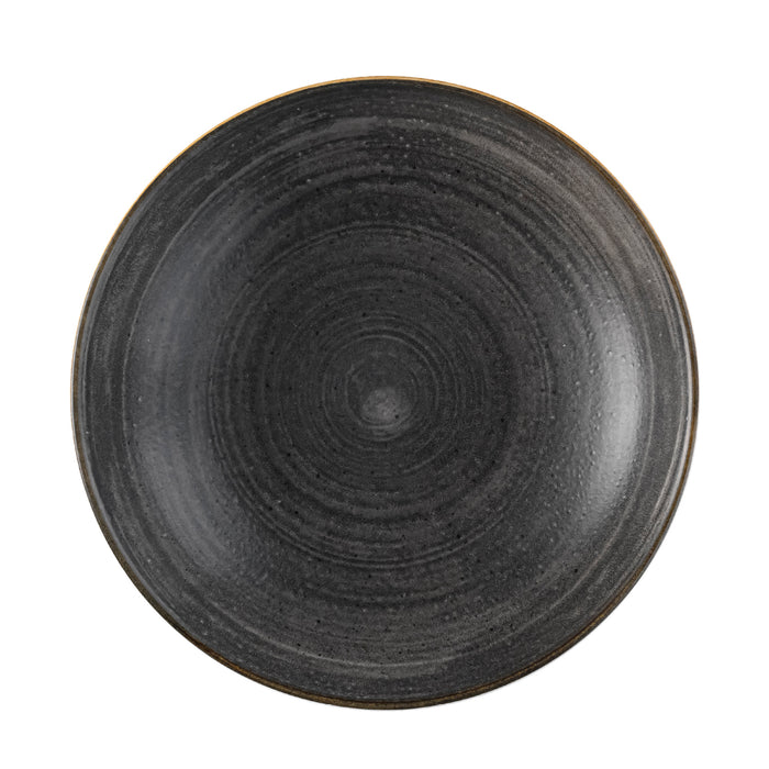 Churchill Stonecast Raw Black Coupe Plate 28.8cm - Rustic Dinnerware for Restaurants, Elegant Black Plate