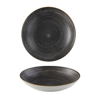 Churchill Stonecast Raw Black Coupe Bowl 18.2cm - Rustic Dinnerware by Chavda.com