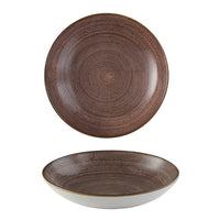 Churchill Stonecast Raw Brown Coupe Bowl 24.8cm - Rustic restaurant crockery
