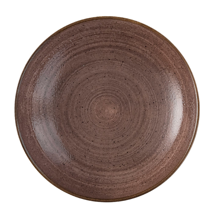 CHURCHILL STONECAST RAW Brown Coupe Plate 21.7cm | Rustic Ceramic Dinnerware | Restaurant Supply