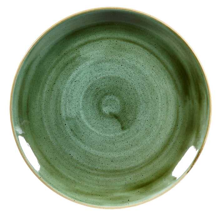 Churchill Stonecast Samphire Green Coupe Plate, 28.8cm. Stylish green plate for dining & catering.