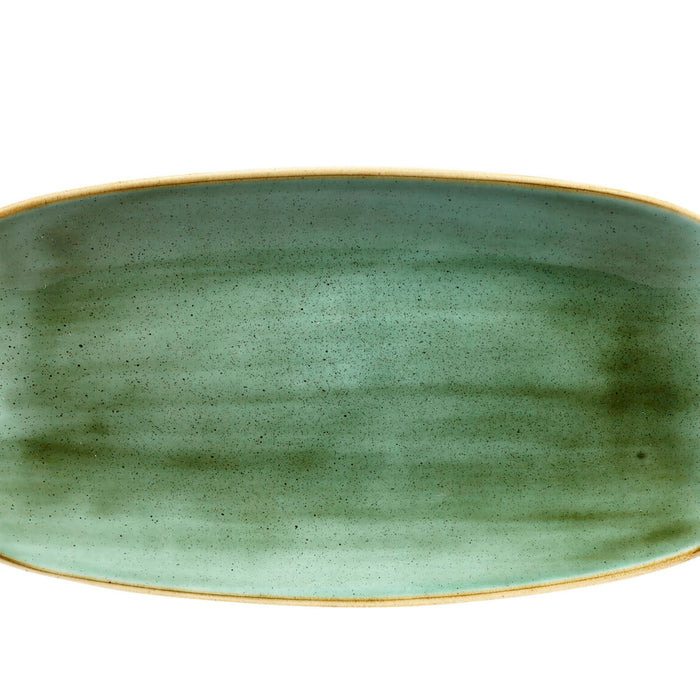 Churchill Stonecast Samphire Green Oblong Plate - 29.8x15.3cm - Chef's Plate, Green Dinnerware