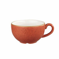 Churchill Stonecast Spiced Orange Cappuccino Cup - Rustic Orange Coffee Cup - 22.7cl