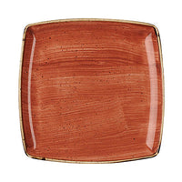 Churchill Stonecast Spiced Orange Square Plate 26.8cm | Restaurant Quality Deep Plate