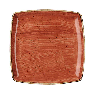 Churchill Stonecast Spiced Orange Square Plate 26.8cm | Restaurant Quality Deep Plate