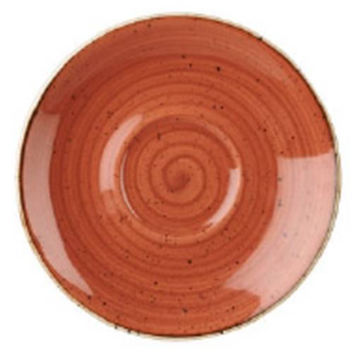Churchill Stonecast Spiced Orange Saucer 11.8cm - Rustic Orange Plate with Speckled Design