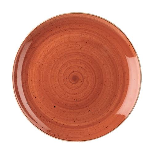 Churchill Stonecast Spiced Orange Coupe Plate 26cm | Rustic Dinnerware | Restaurant Dining Plate