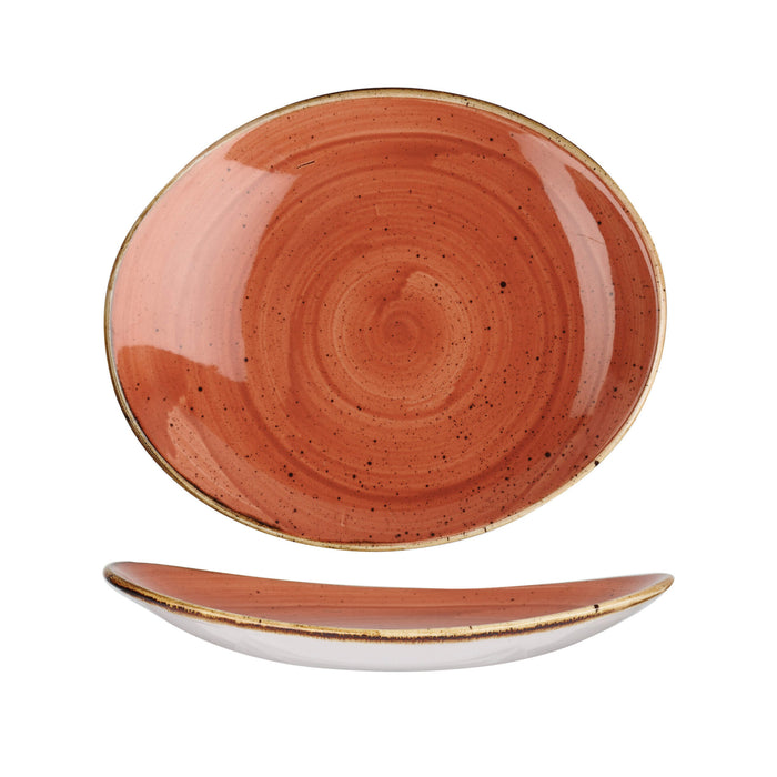 Churchill Stonecast Spiced Orange Oval Plate - Decorative Dinnerware