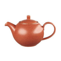 Churchill Stonecast Spiced Orange Teapot - Ceramic Teapot with Lid & Handle - 42.6cl