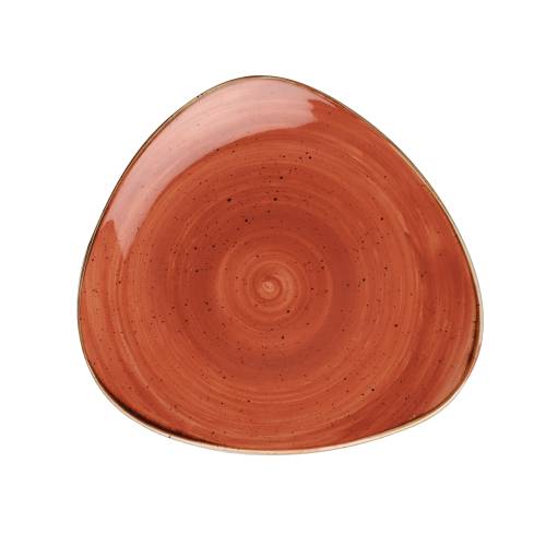 Churchill Stonecast Spiced Orange Triangle Plate 31.1cm - Rustic Dinnerware for Restaurants