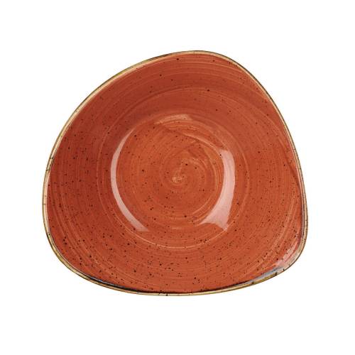 Churchill Stonecast Spiced Orange Triangle Bowl 23.5cm - Rustic Orange Serving Bowl