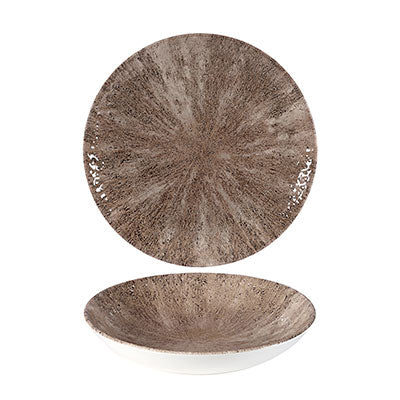 Churchill Stone Zircon Brown Coupe Bowl - 18cm Ceramic Dinnerware | Stylish Table Setting | Chavda.com