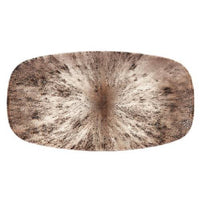 Churchill Stone Zircon Brown Oblong Chef's Plate 35.5cm - Textured Serving Platter, Restaurant Catering Tableware