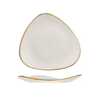 Churchill Stonecast Barley White Triangle Plate 26.5cm - Rustic Dinnerware, Restaurant Plate