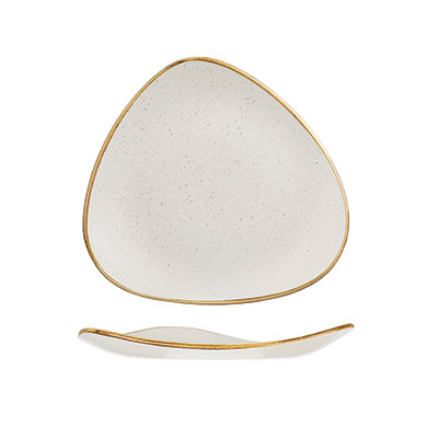 Churchill Stonecast Barley White Triangle Plate 26.5cm - Rustic Dinnerware, Restaurant Plate