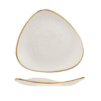 Churchill Stonecast Barley White Triangle Plate 31.1cm - Rustic Dinnerware, Fine Dining, Restaurant Supply