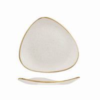 Churchill Stonecast Barley White Triangle Plate - 22.9cm Ceramic Dinnerware Restaurantware - Fine Dining Plate