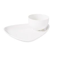 Churchill X Squared White Sauce Dish 9cl | Elegant Ceramic Dipping Bowl for Restaurants