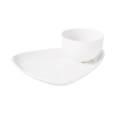 Churchill X Squared White Sauce Dish 9cl | Elegant Ceramic Dipping Bowl for Restaurants