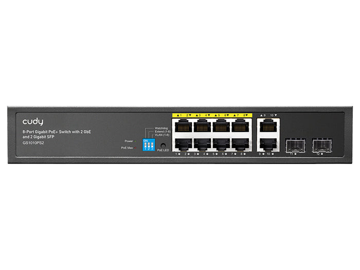 Cudy 8 Port Gigabit PoE 110W 2SFP 2 Gigabit Ethernet Switch - CD-GS1010PS