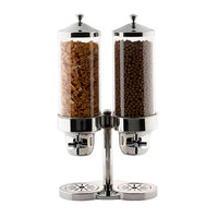 TIGER Cereal Dispenser Double S/Steel - Polycarbonate Cylinder 215Mm X 310Mm X 595Mm 7.4Lt - CDD0074