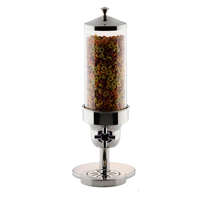 TIGER Cereal Dispenser Single S/Steel - Polycarbonate Cylinder 265Mm X 200Mm X 595Mm 3.7Lt - CDS0037