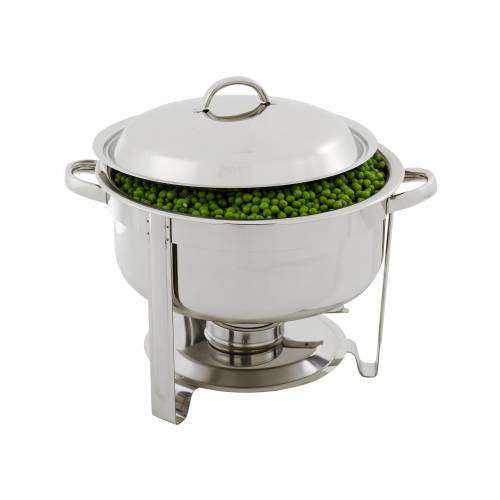 Global Stainless Steel Chafing Dish - Polished Round 3.7L - Buffet Catering Food Warmer