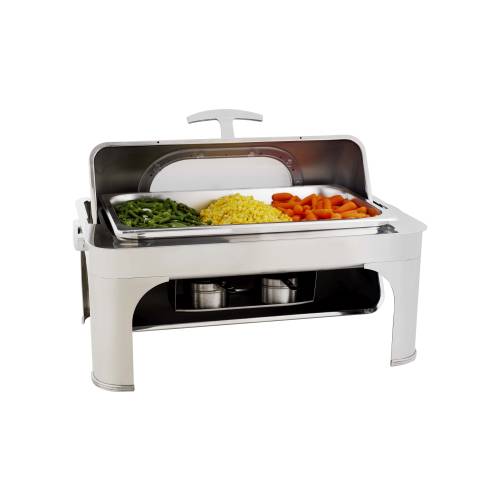 GLOBAL Chafing Dish Rectangular - Roll Top With Glass Lid 8.5Lt - CDS2001