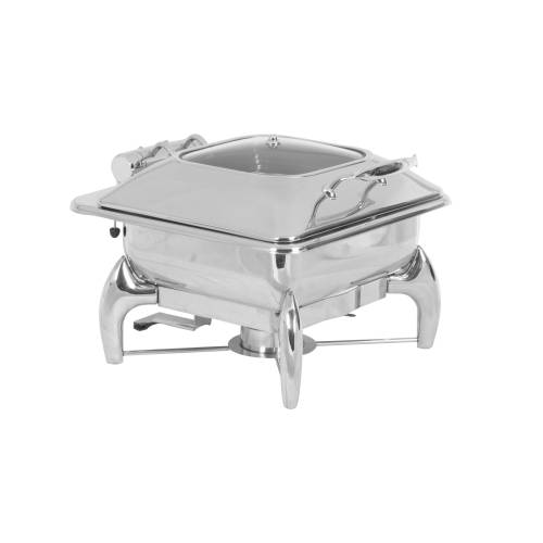 ELECTRO CHEF Chafing Dish Induction - Square With Glass Lid 5.5Lt - CDS4000