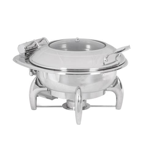 Electro Chef Chafing Dish Induction Round Glass Lid 6LT - CDS4100: Keep Food Warm & Elegant at Chavda.com
