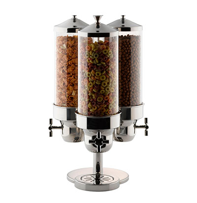 TIGER Cereal Dispenser Triple S/Steel - Polycarbonate Cylinder 265Mm X 265Mm X 595Mm 11Lt - CDT0011