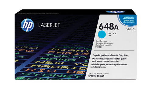 HP 648A Color LaserJet Cyan Print Toner Cartridge-CE261A