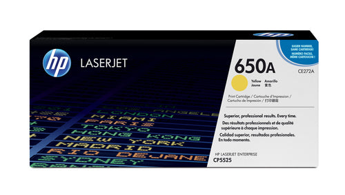 HP 650A Color LaserJet Yellow Print Toner Cartridge-CE272A