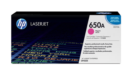HP 650A Color LaserJet CP5525 Magenta Print Toner Cartridge-CE273A