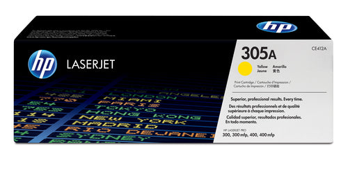 HP 305A YELLOW LASERJET TONER CARTRIDGE FOR LASERJET PRO 300 AND 400 COLOR SERIES