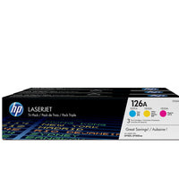 HP 126A Tripack Toner Cartridges (CMY)-CF341A