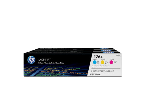 HP 126A Tripack Toner Cartridges (CMY)-CF341A