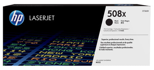 HP 508X Black LaserJet Enterprise Toner Cartridge-CF360X