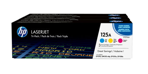 HP 125A Tri-Pack Toner Cartridges (CMY)-CF373AM