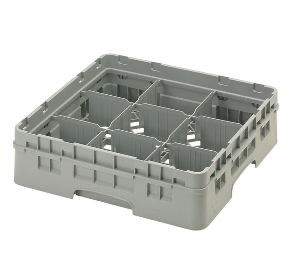 CAMBRO 9 Compartment Glassrack 50Cm X 50Cm Grey - 14.3Cm H - CGG0143