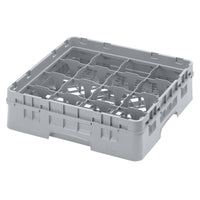 CAMBRO 16 Compartment Glassrack 50Cm X 50Cm Grey - 14.3Cm H - CGG0144