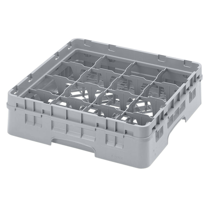 CAMBRO 16 Compartment Glassrack 50Cm X 50Cm Grey - 14.3Cm H - CGG0144