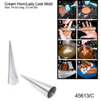 Cream Horn Molds - Stainless Steel Baking Cones with Recipe Steps | Lady Lock Pastry Tool