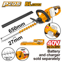 ngco Cordless 40V Lithium-ion Garden Hedge Trimmer Brushless CHTLI40028