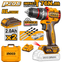 Ingco | 20V Drill Impact 76NM Brushless kit - CIDLI20768