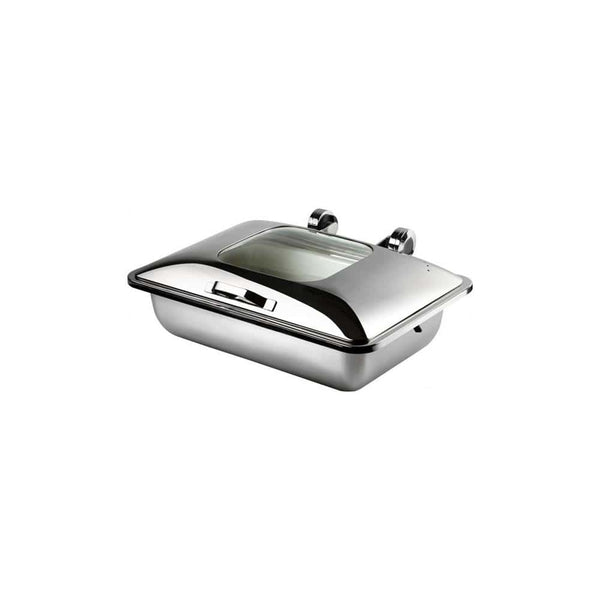 ELECTRO CHEF Chafer Induction Rectangular ?Smart W? With Glass Lid 18/10 S/Steel 581Mm X 435Mm X 210Mm 8Lt - CIR0008