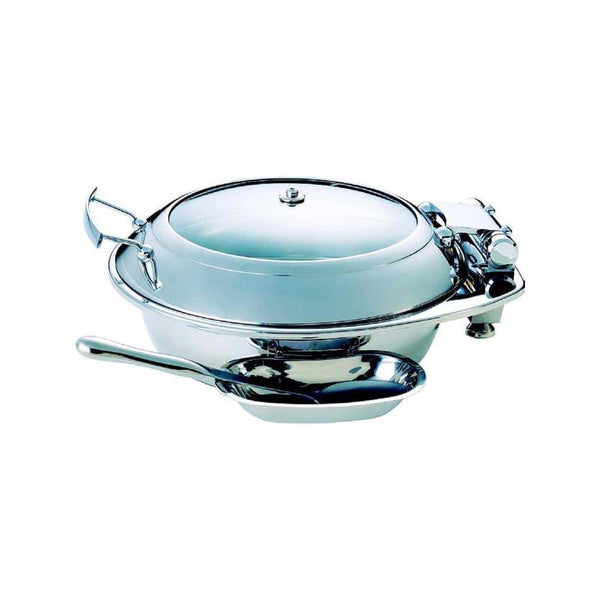 ELECTRO CHEF Chafer Induction Round ?Smart? With Glass Lid 18/10 S/Steel (Excludes Spoon) 435Mm X 505Mm X 202Mm - CIR0065