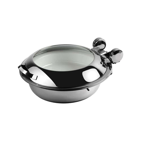 ELECTRO CHEF Chafer Induction Round ?Smart W? With Glass Lid - 18/10 S/Steel 440Mm X 490Mm X 195Mm 6.5Lt - CIR2065